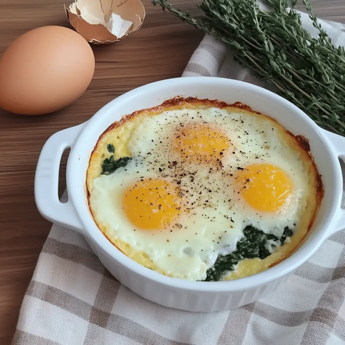 Baked Eggs Florentine