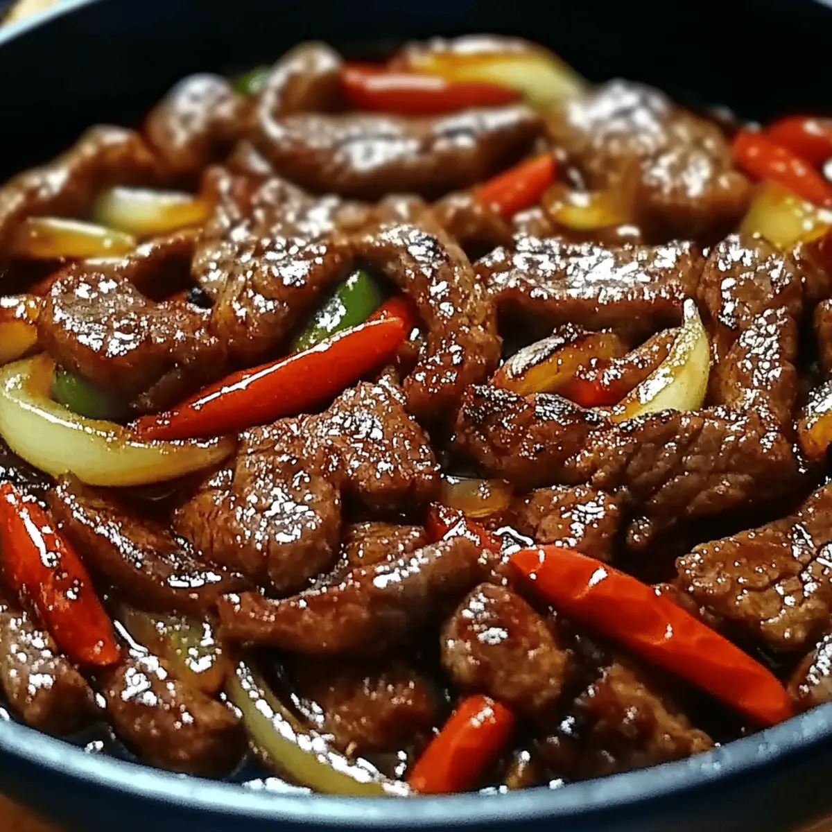 Sizzling Chinese Pepper Steak with Onions