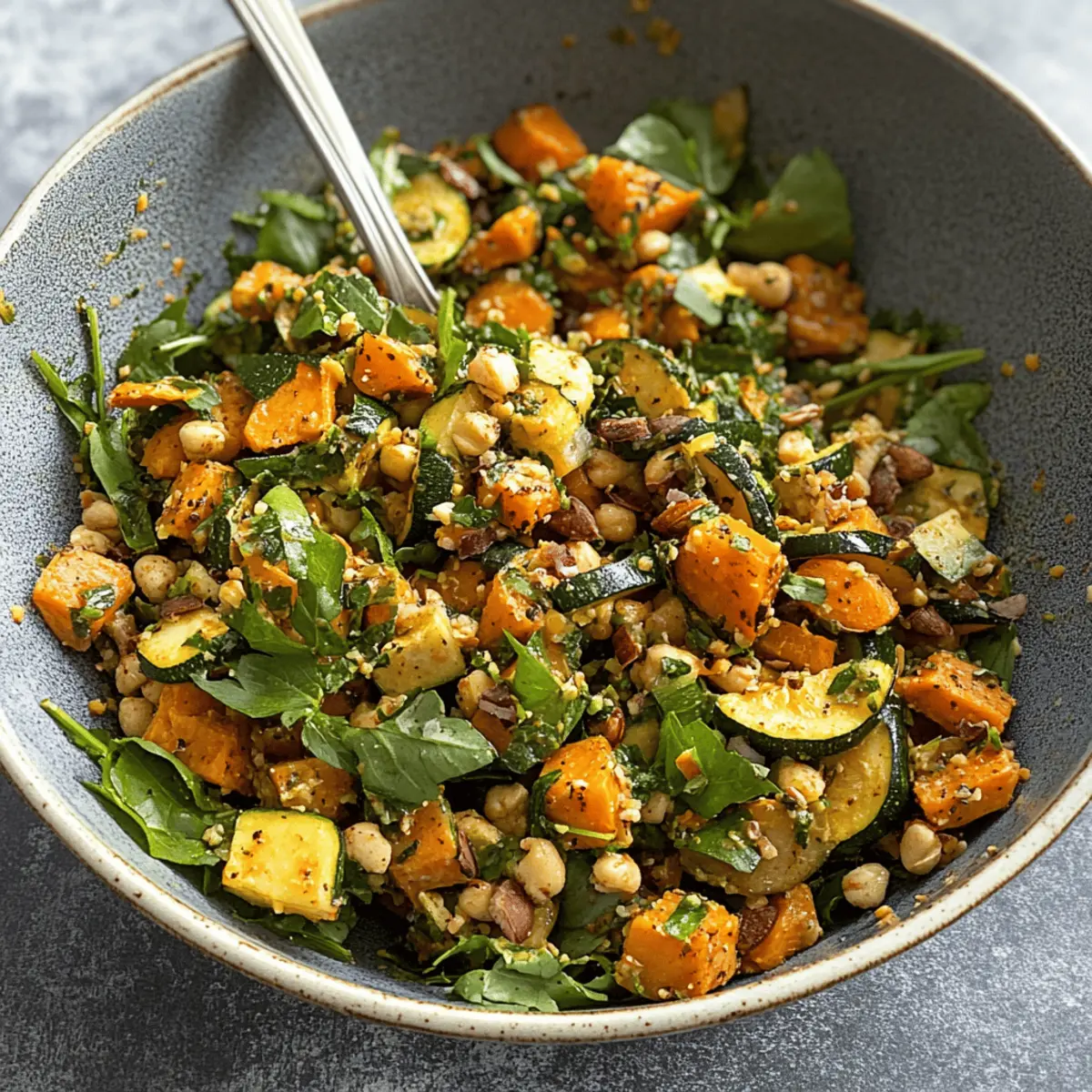 Roasted Zucchini and Sweet Potato Salad