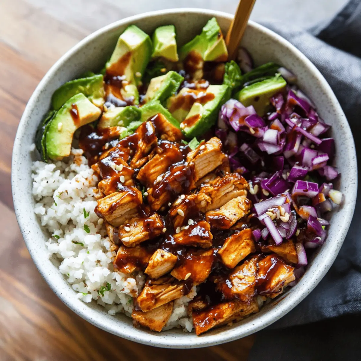 High Protein Meal Prep Bowl with BBQ Chicken