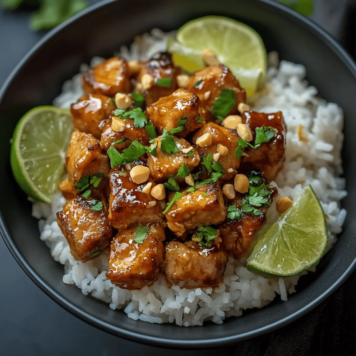 Zesty Ginger Lime Pork with Creamy Coconut Rice