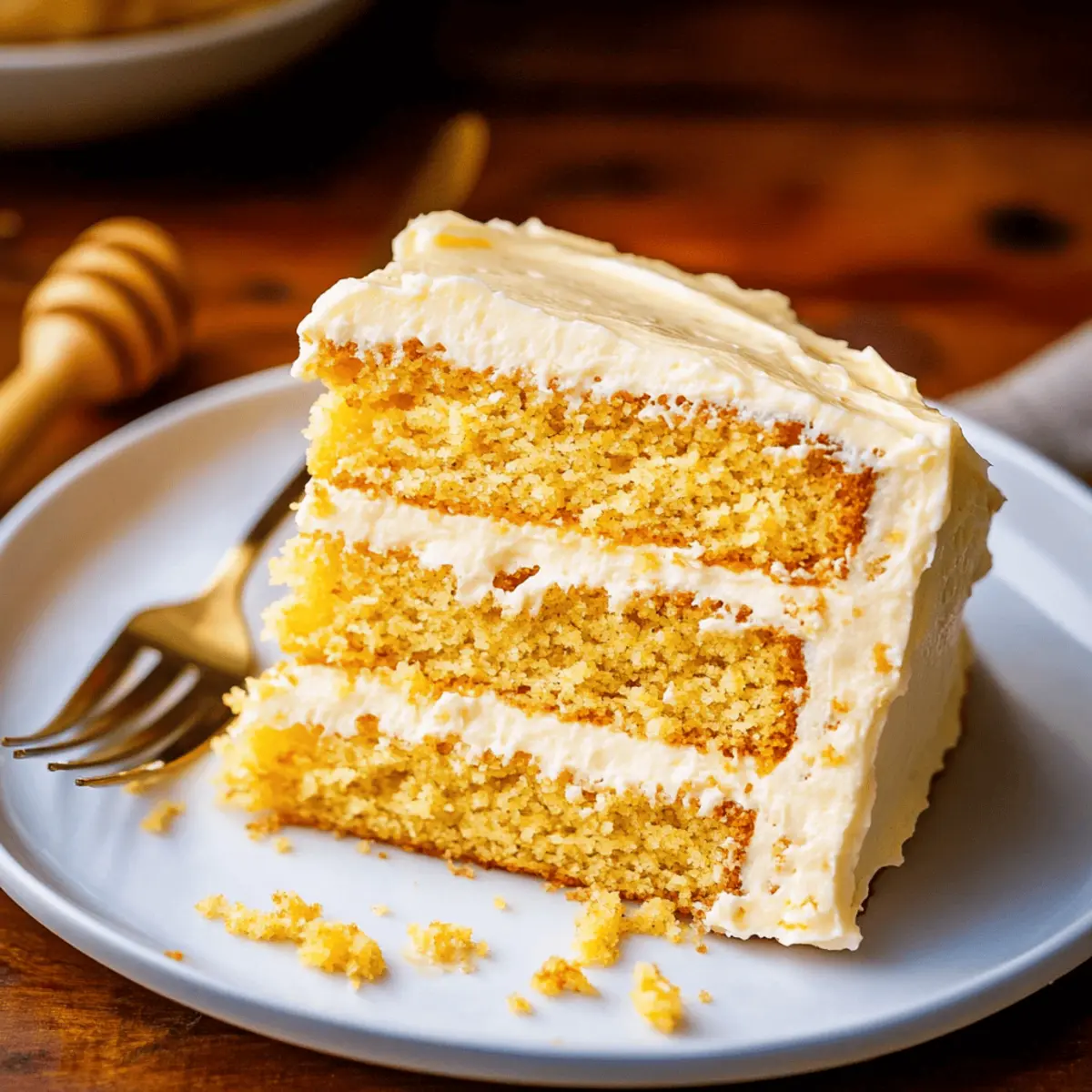 Layered Cornbread Cake with Honey Butter Frosting from The Food Charlatan