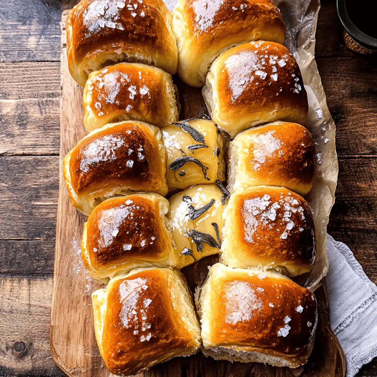 Salted Sage Honey Butter Brioche Rolls