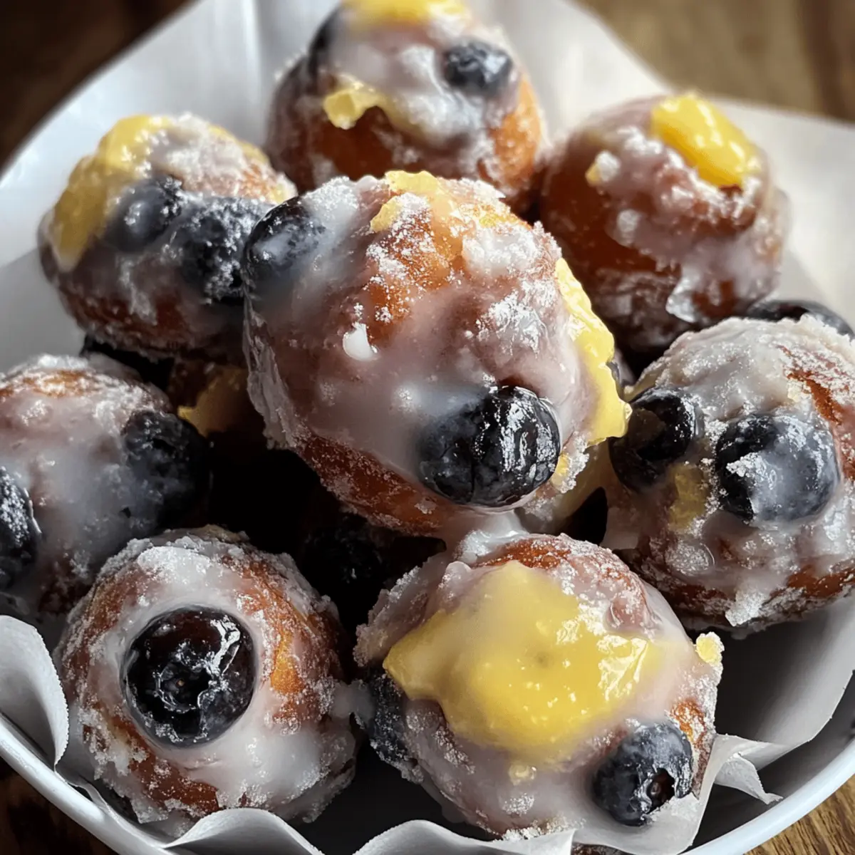 Blueberry Lemon Curd Donut Holes