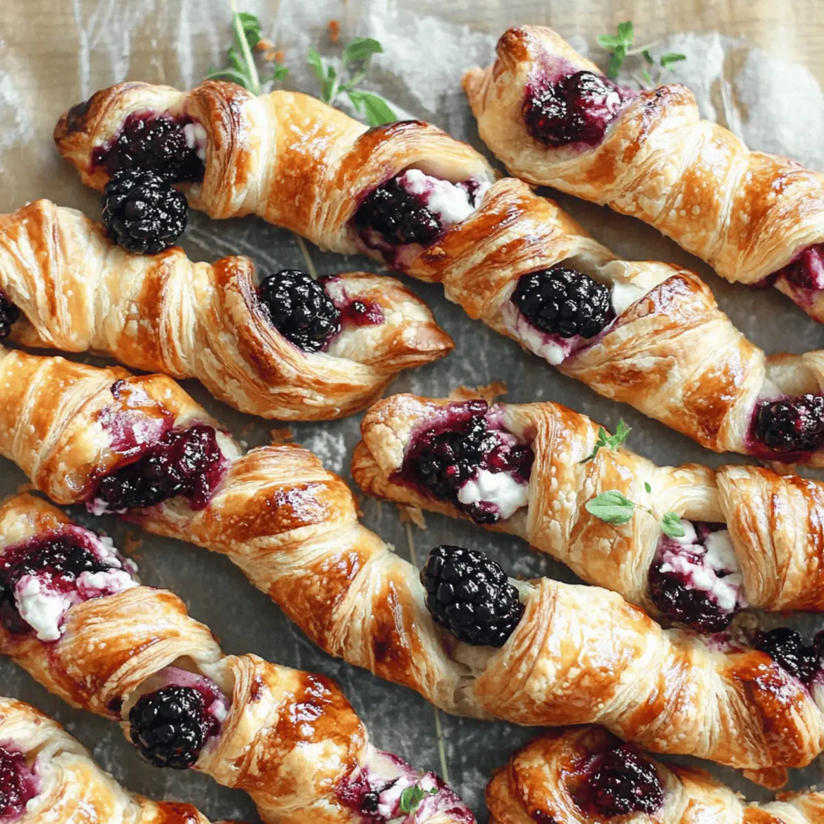 Blackberry Goat Cheese Puff Pastry Twists