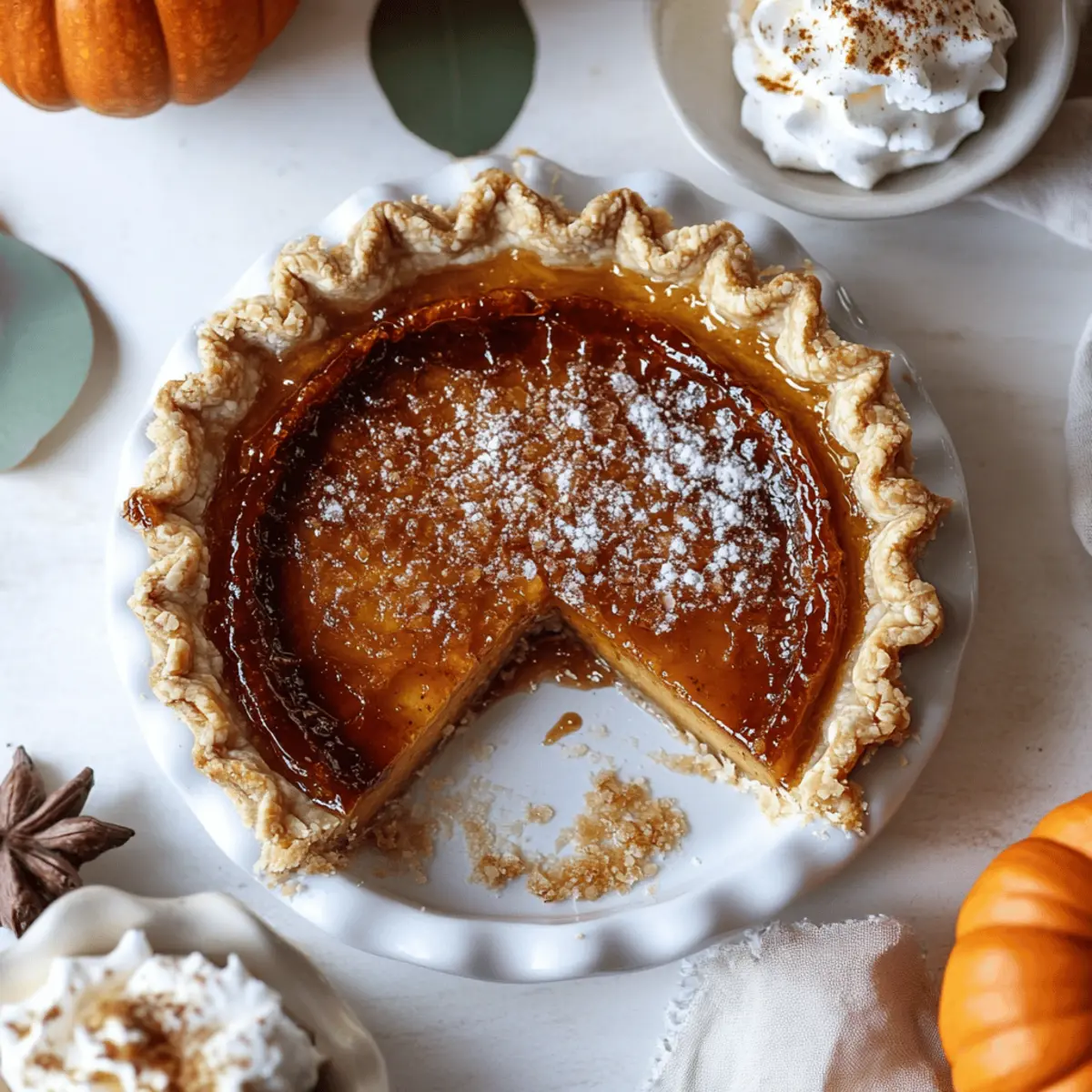 Pumpkin Pie Brûlée with Bourbon Vanilla Whipped Cream