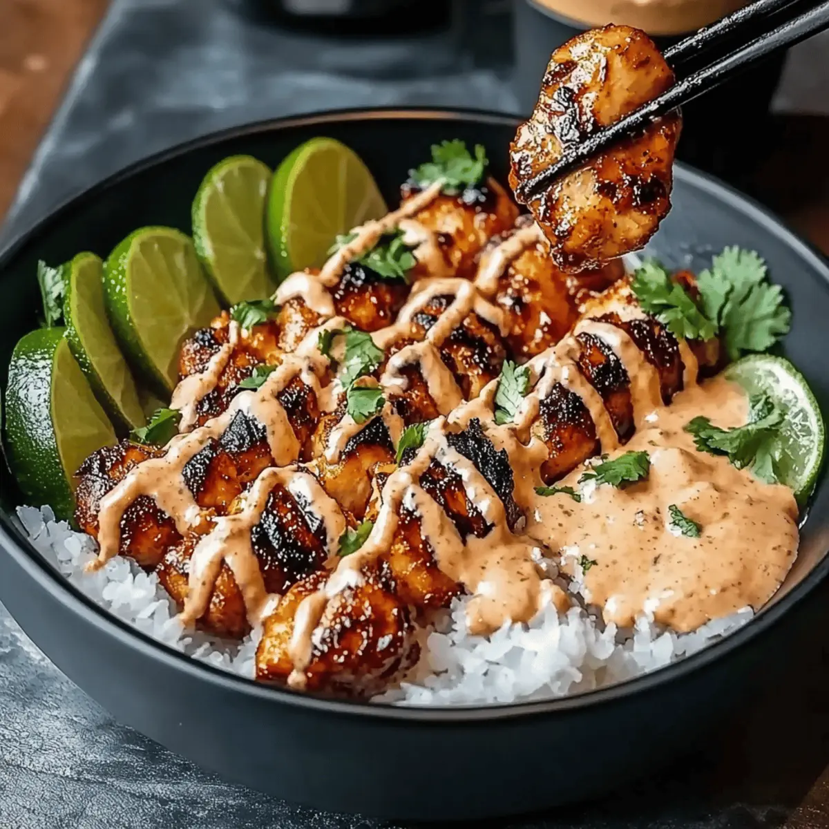 Sweet Chili Chicken Bowl with Coconut Lime Drizzle