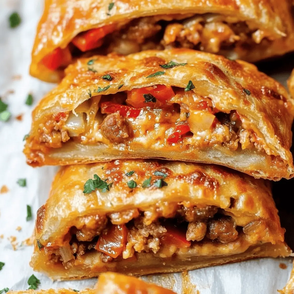 Sausage, Pepper and Onion Stromboli