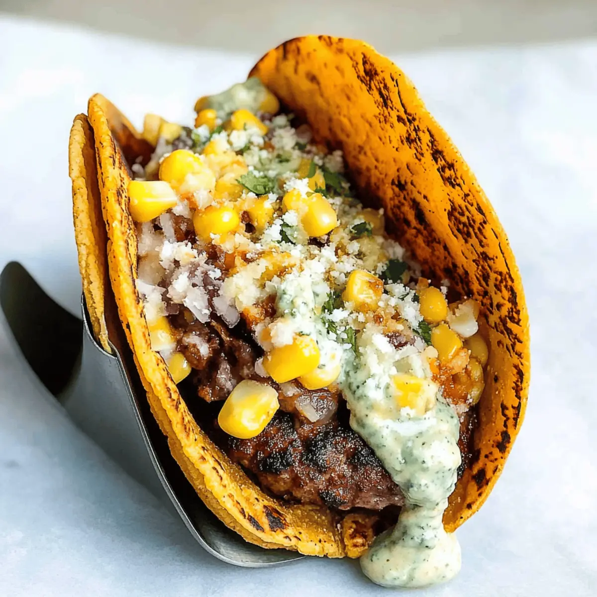 Street Corn Smash Burger Tacos