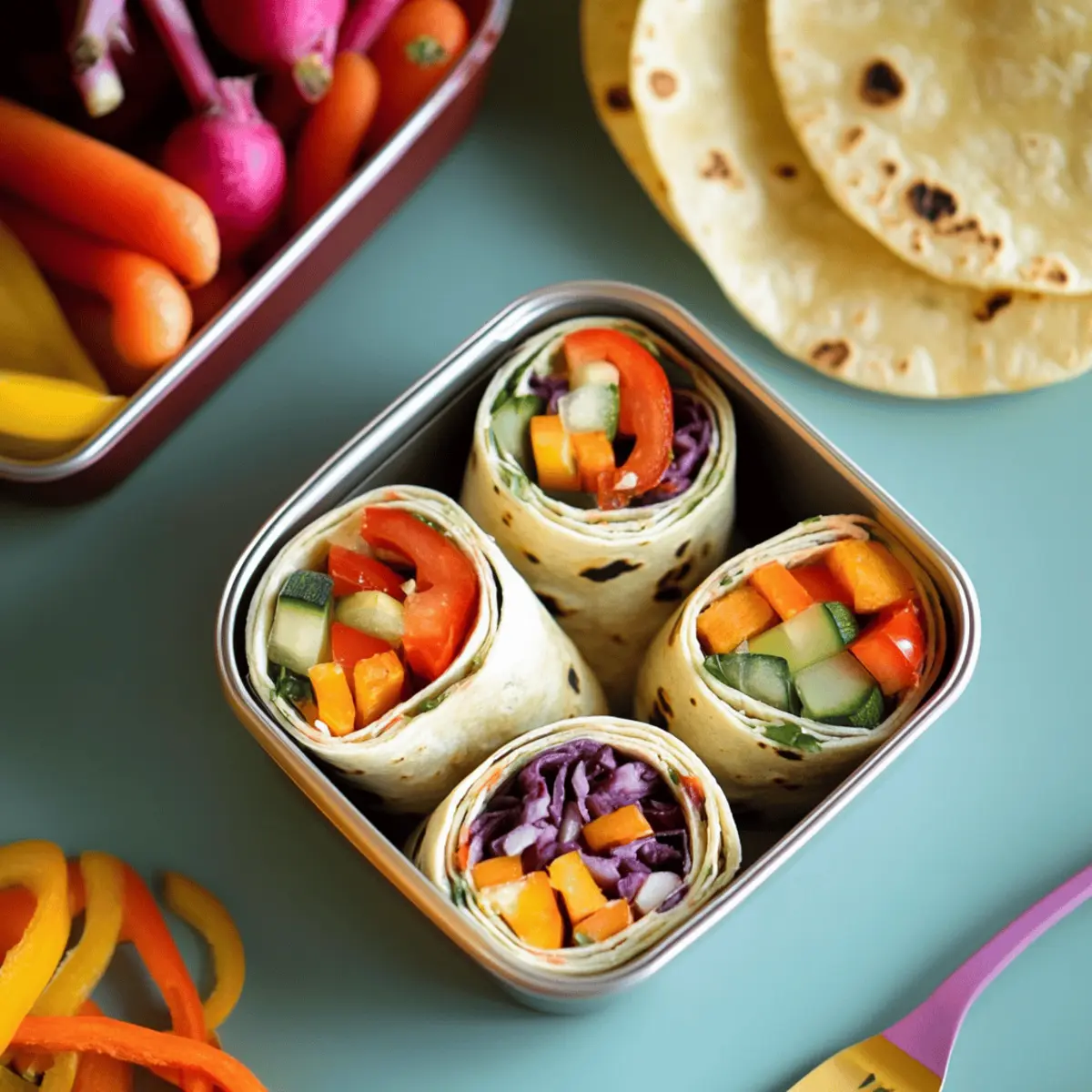 Fresh Vegetable Tortilla Roll Ups