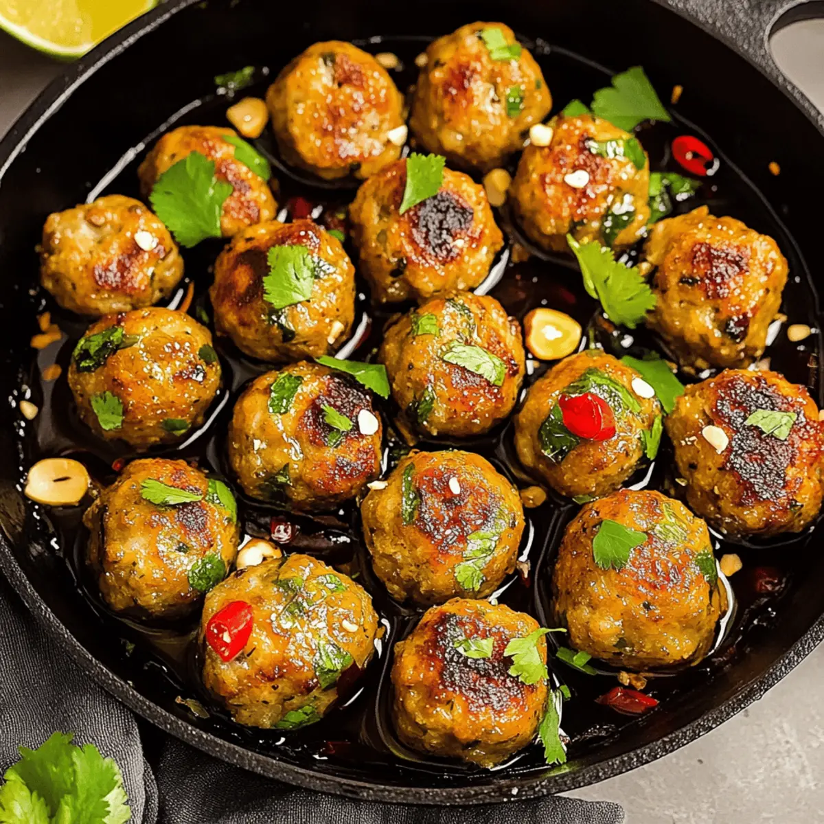 Easy Thai Baked Chicken Meatballs