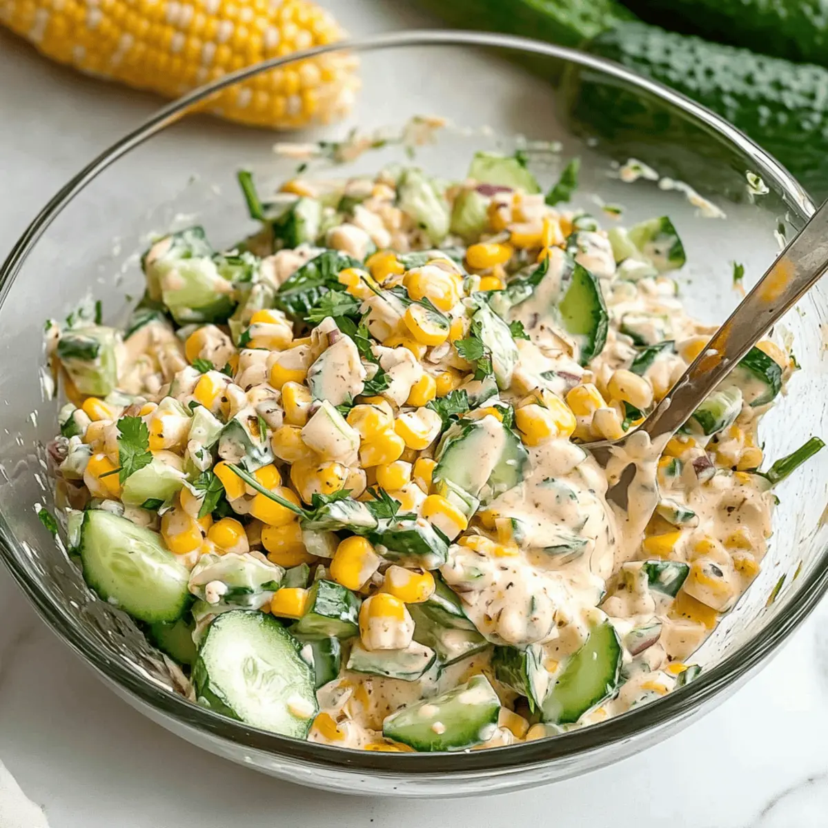 Street Corn Creamy Cucumber Salad