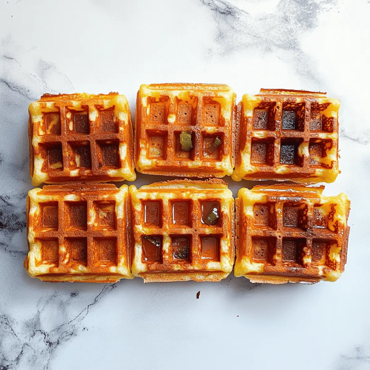 Spicy Cheddar Jalapeño Cornbread Waffles