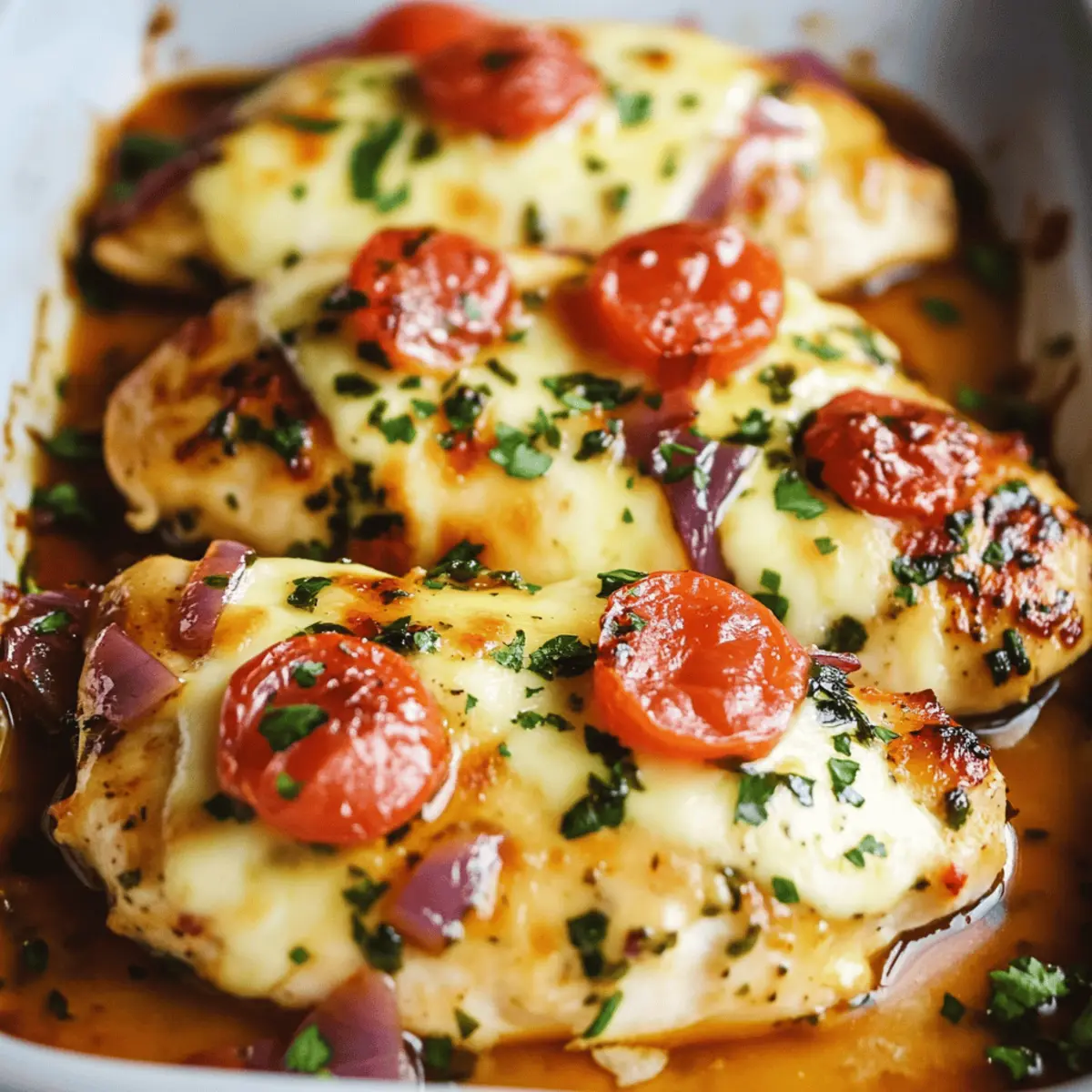Balsamic Baked Chicken Breast with Mozzarella Cheese