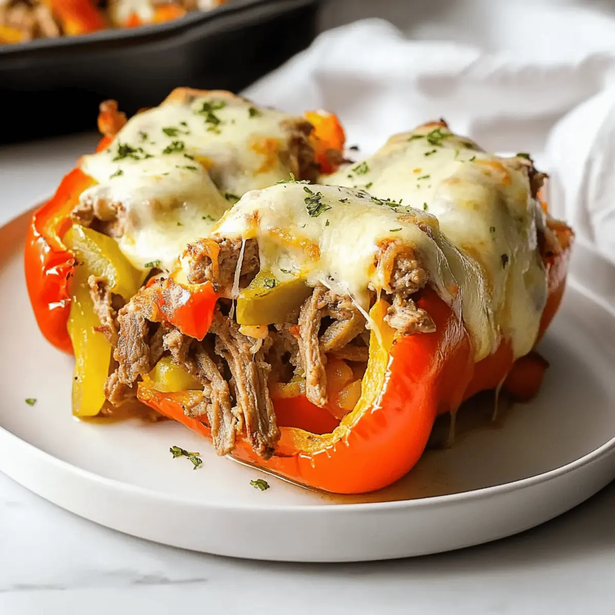 Philly Cheesesteak Stuffed Peppers