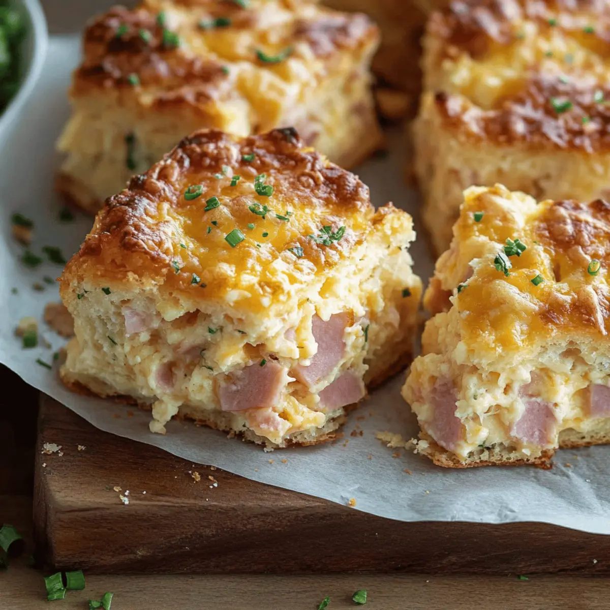 Ham and Cheese Butter Swim Biscuits Recipe