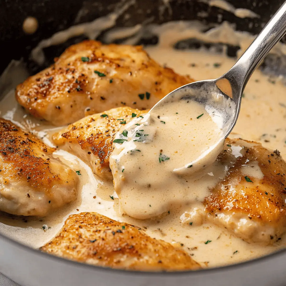 Crispy Parmesan Chicken with a Dreamy Garlic Cream Sauce!