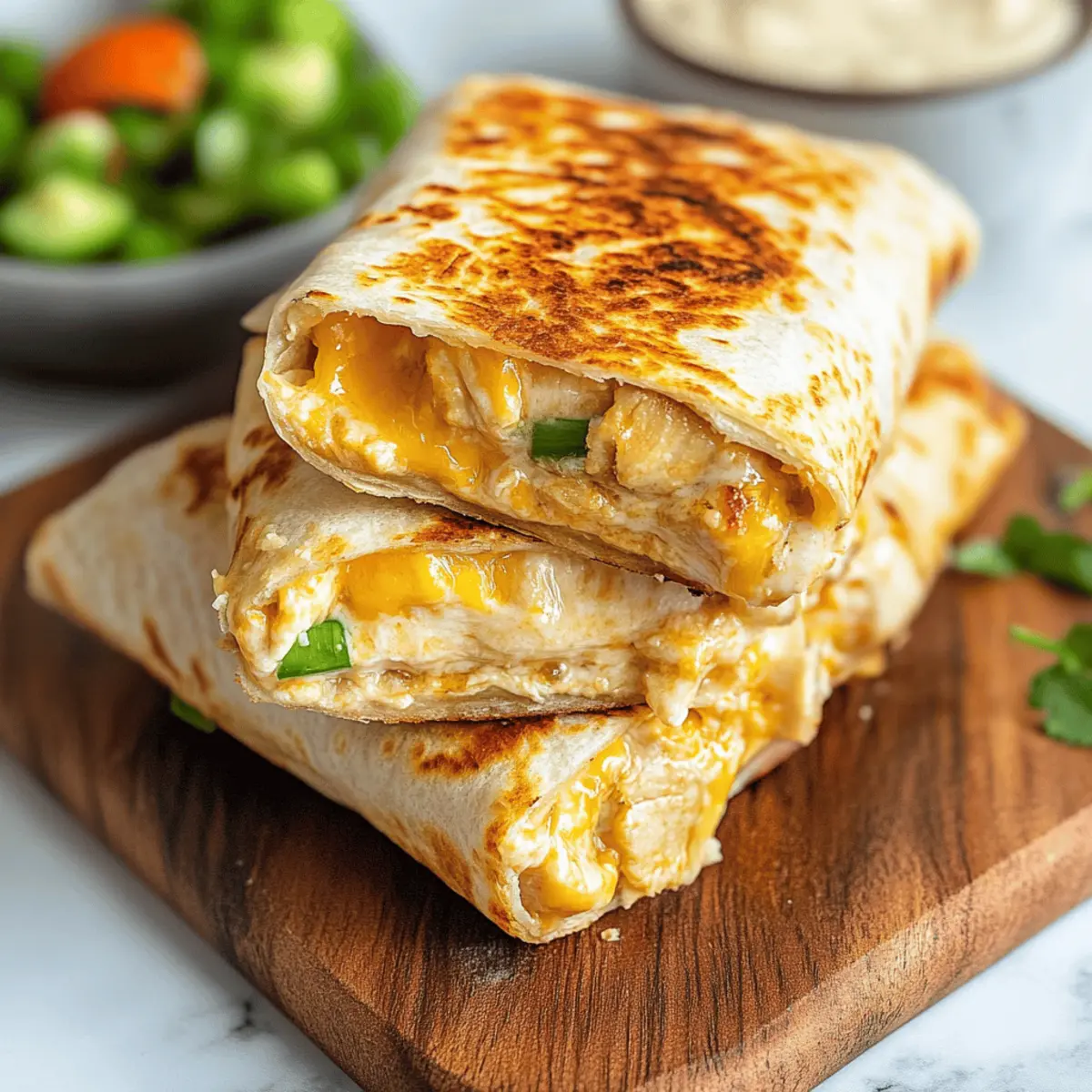 Ooey-Gooey Cheesy Garlic Chicken Wraps You’ll Devour