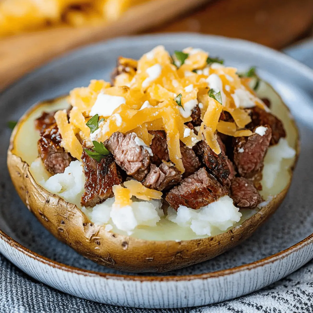 Loaded Baked Potato with Steak Bites