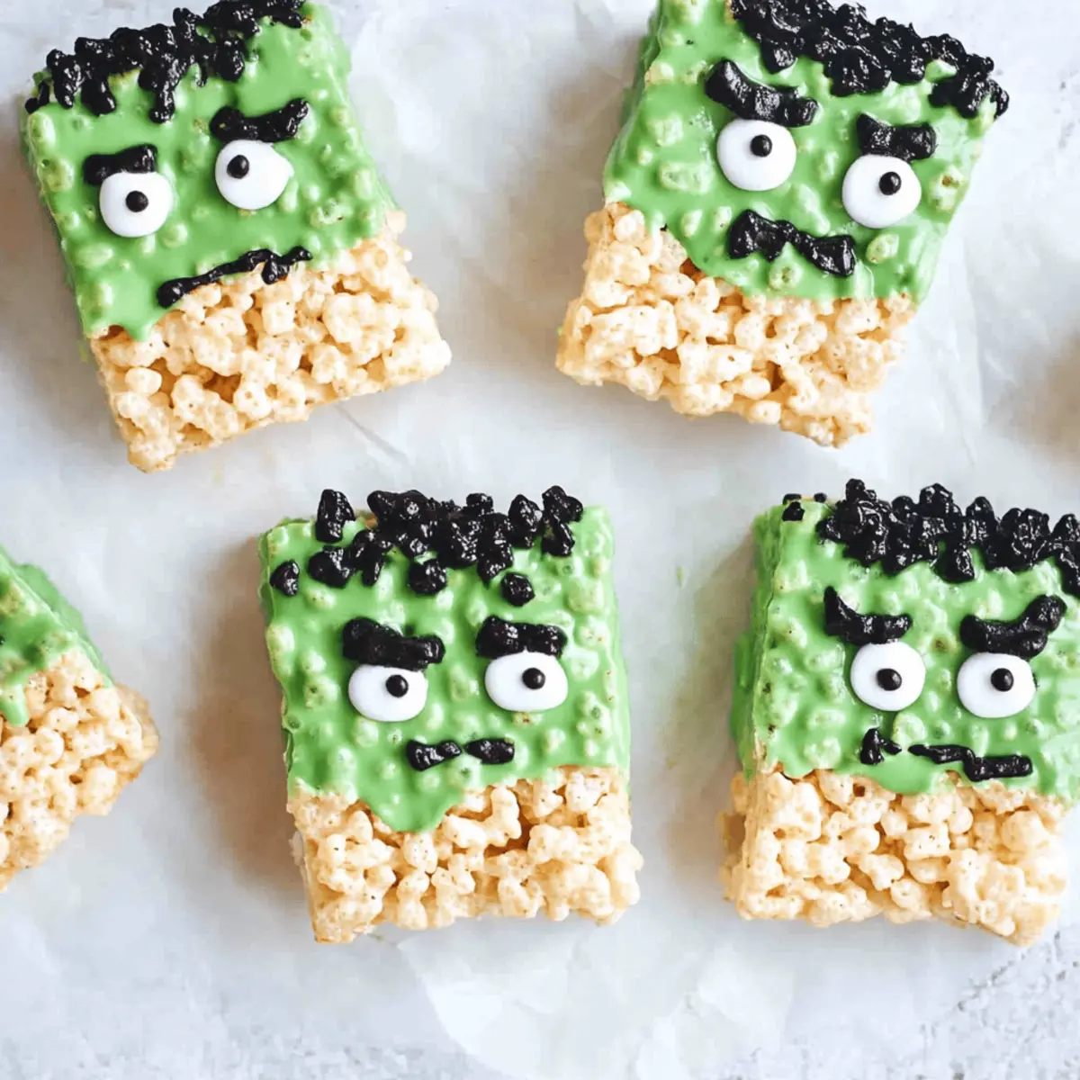 Frankenstein Rice Krispie Treats