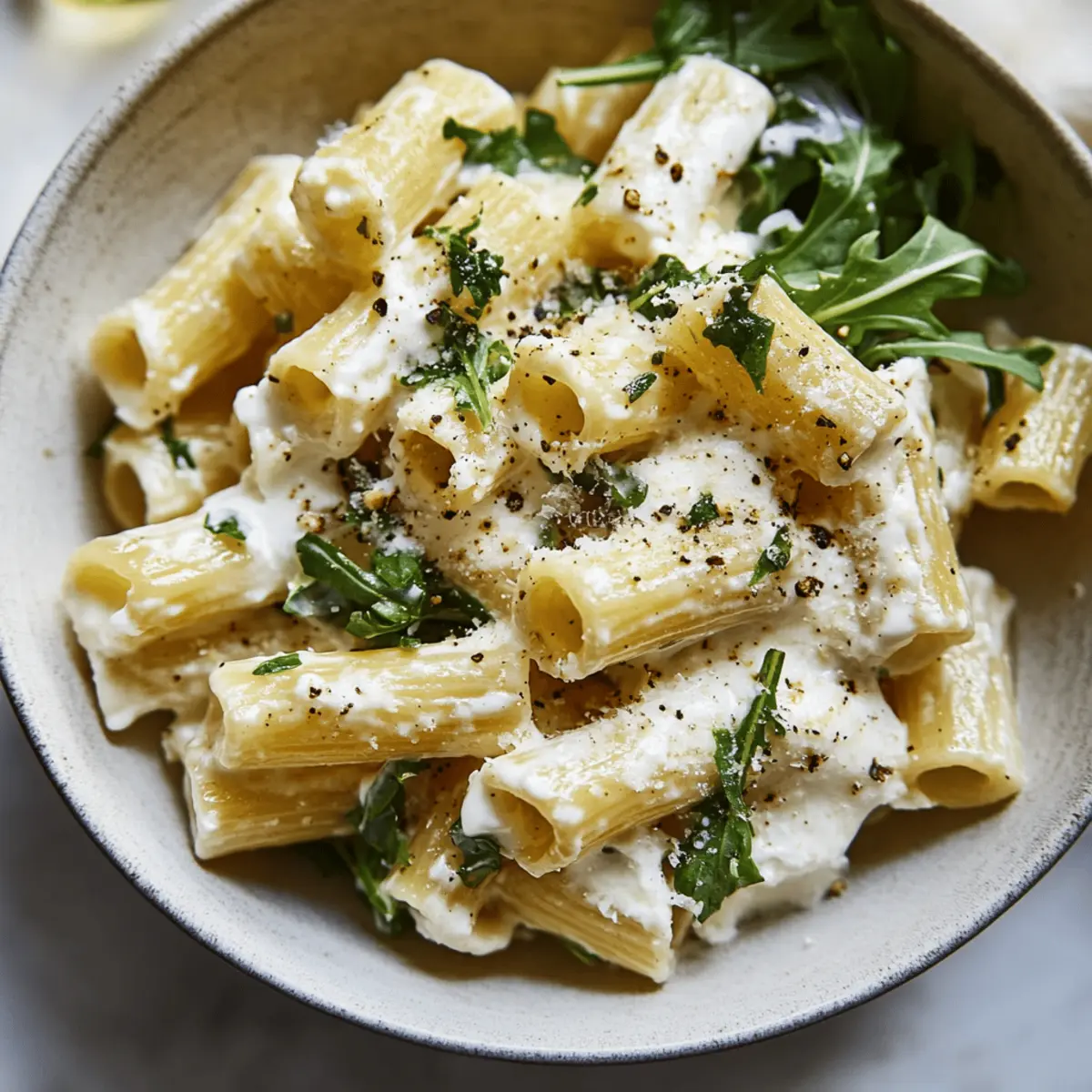 Lemon Ricotta Pasta With Arugula