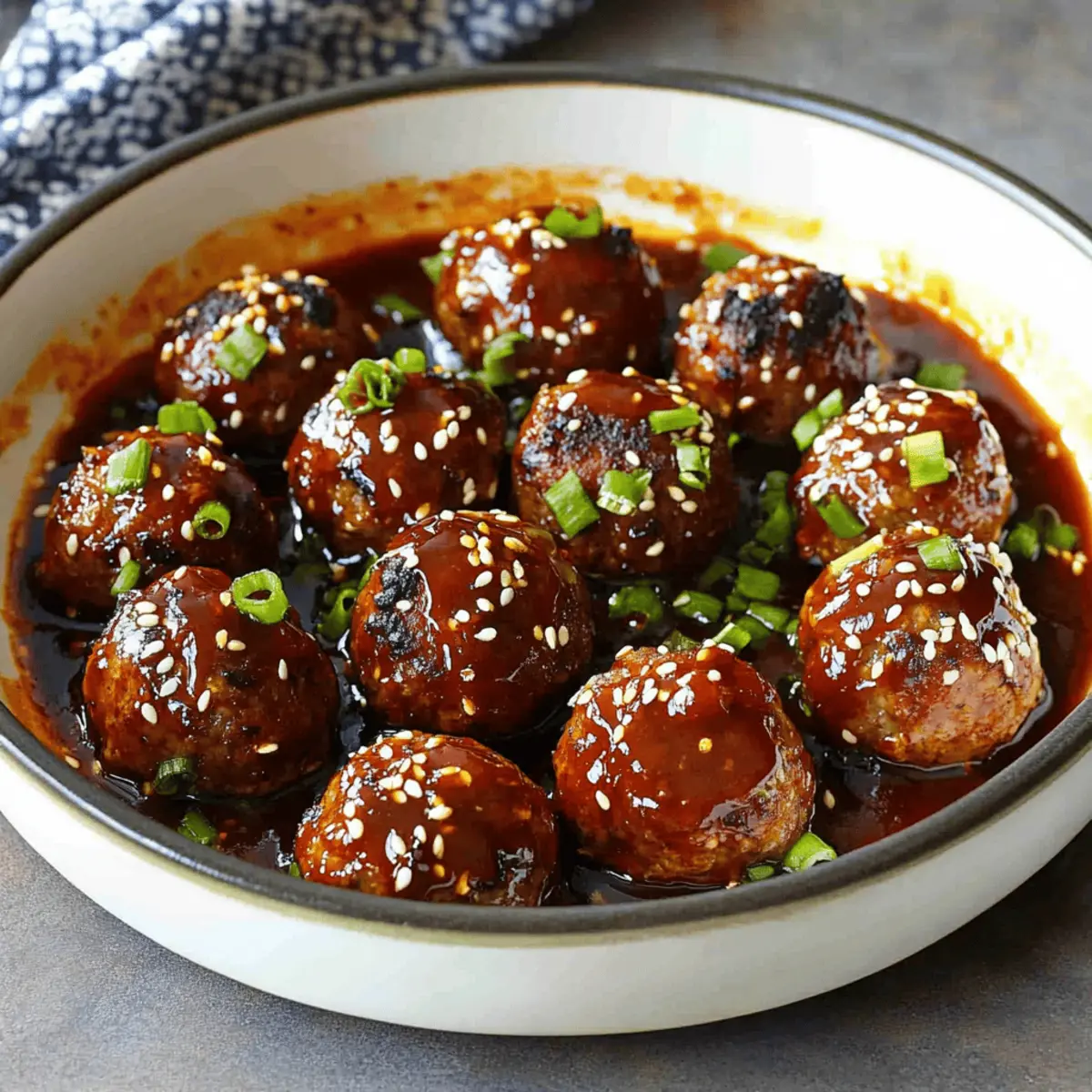 Korean BBQ Meatballs with Spicy Mayo Dip