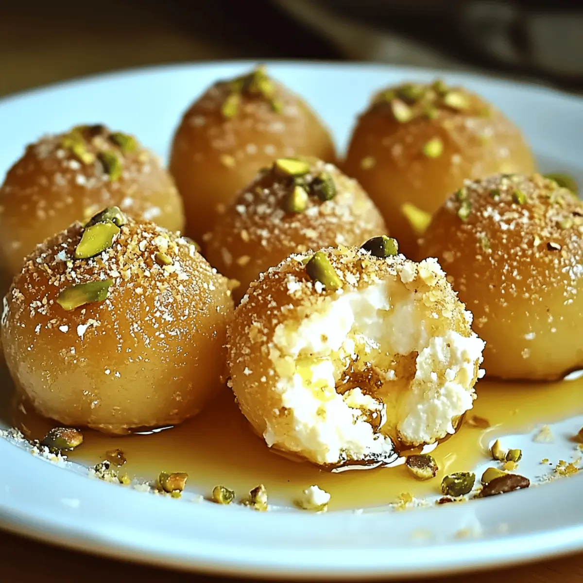 Ricotta Pistachio Honey Bites