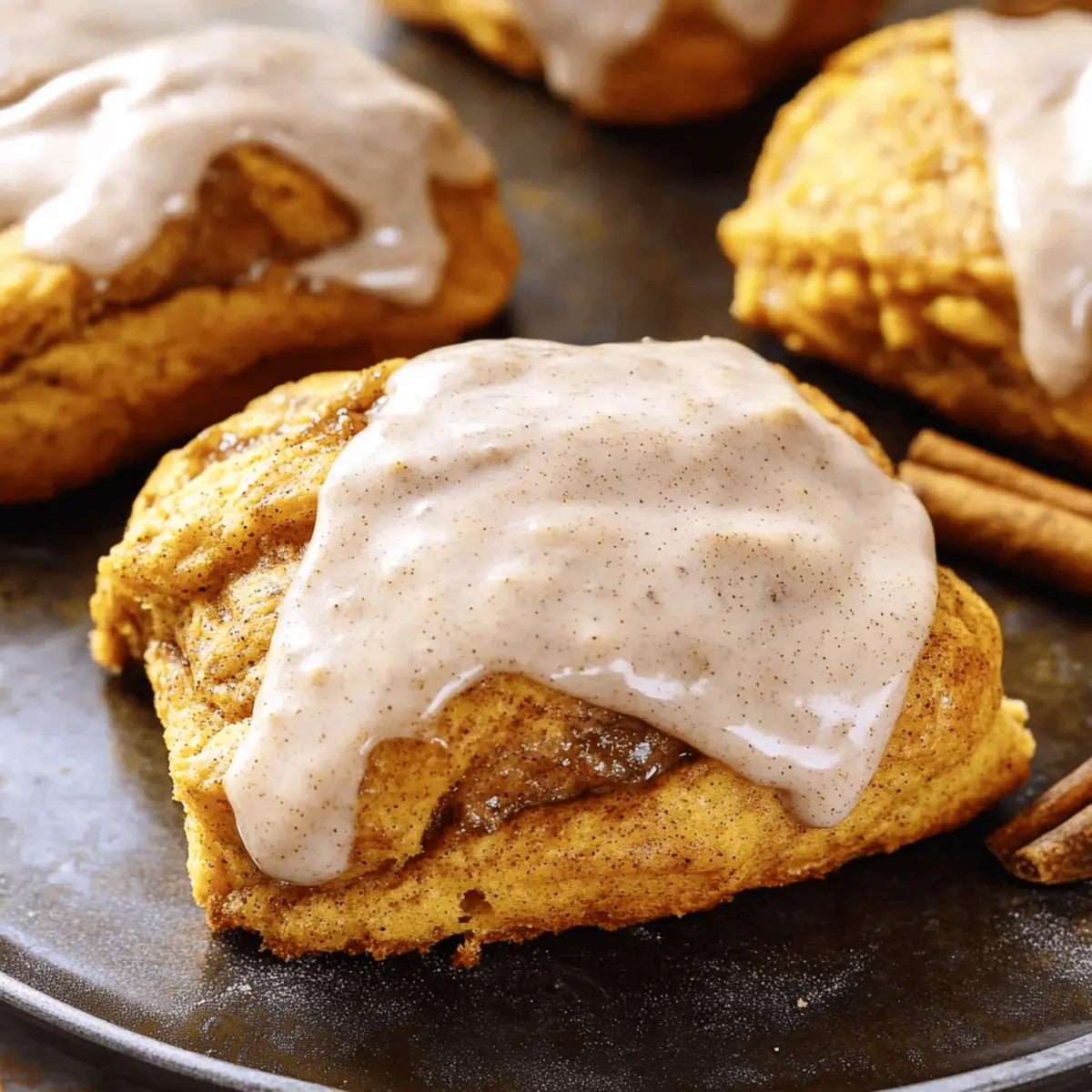 Pumpkin Cinnamon Roll Scones