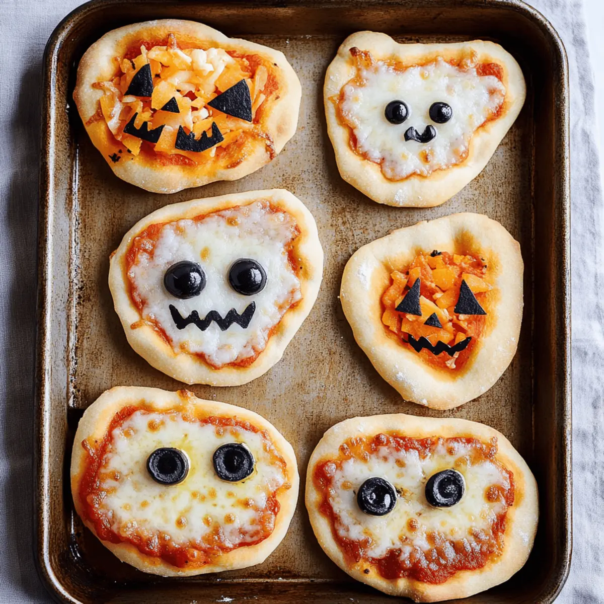 Halloween Mini Pizzas