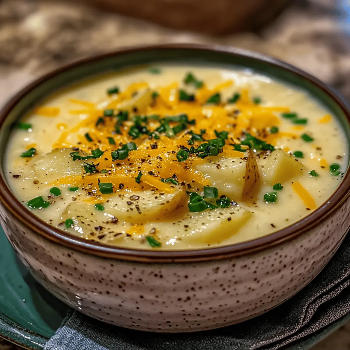 Cheddar Garlic Herb Potato Soup