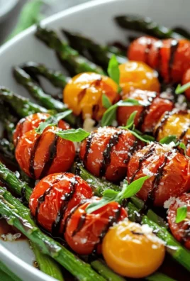 Parmesan Roasted Asparagus with Tomatoes & Balsamic