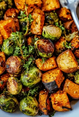 Roasted Brussels Sprouts & Sweet Potatoes