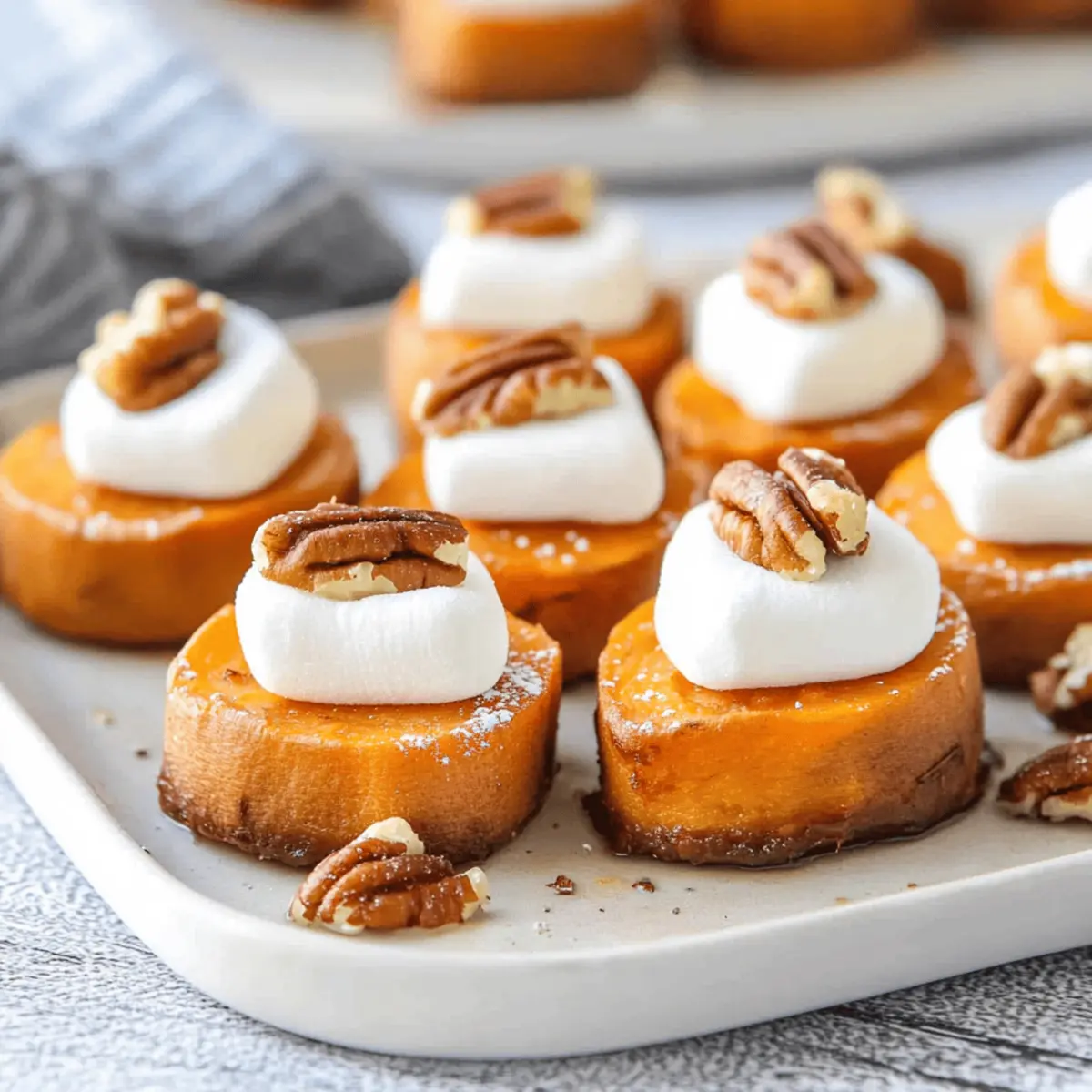 Sweet Potato Bites with Marshmallows and Pecans