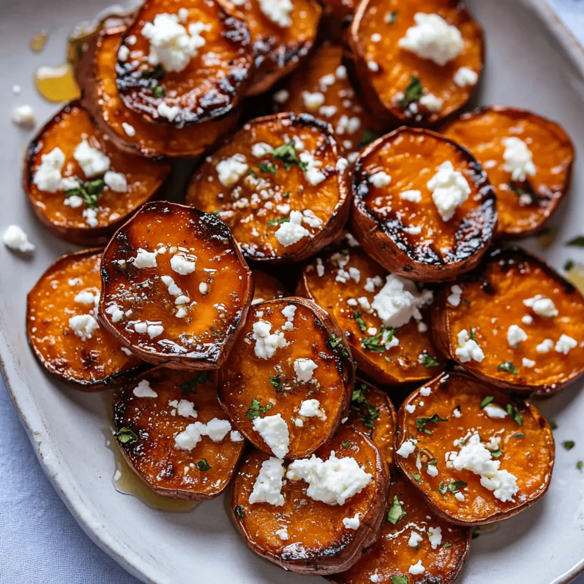 Roasted Sweet Potato Rounds with Honey & Feta