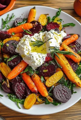 Roasted Beets and Carrots Salad with Burrata