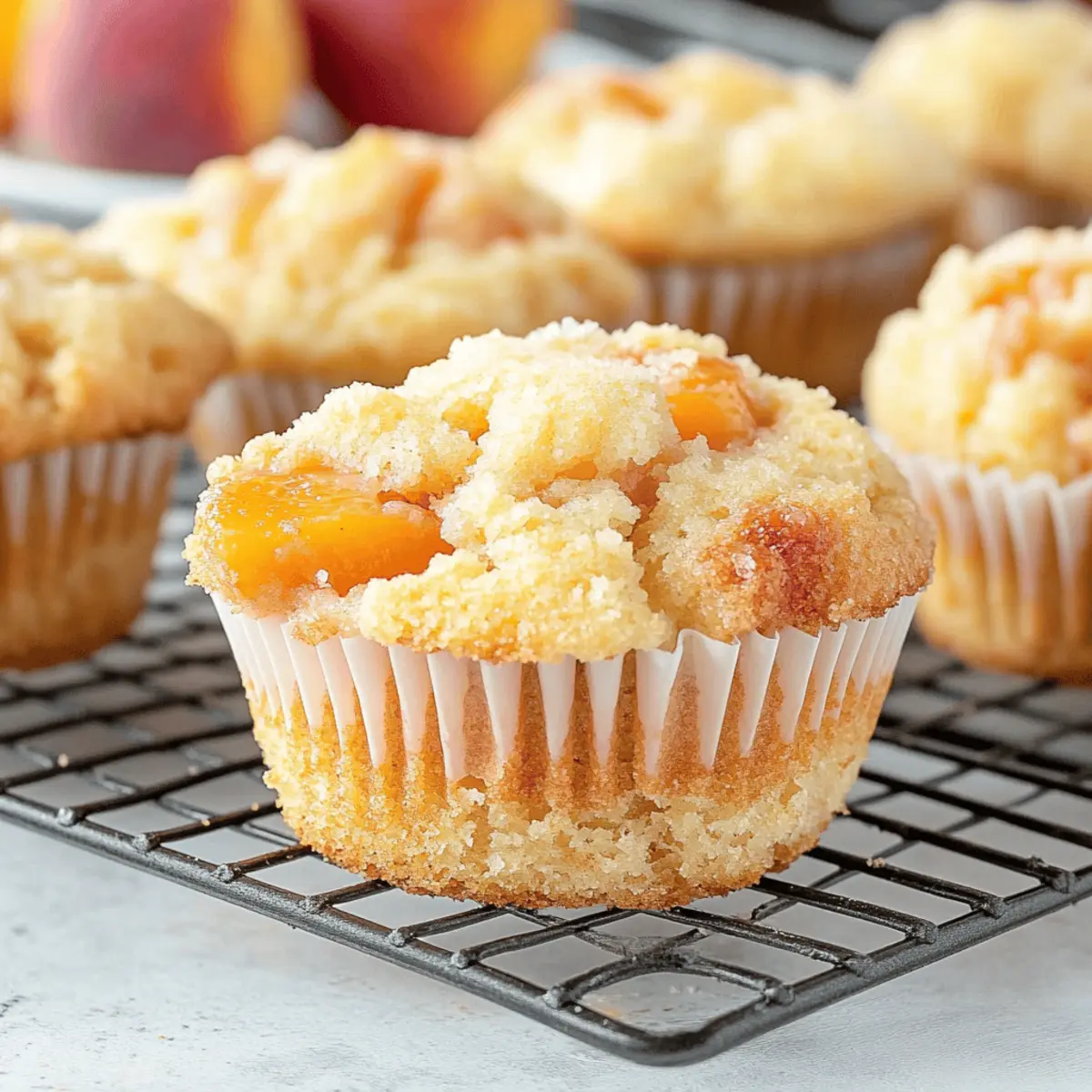 Homemade Peach Cobbler Muffins
