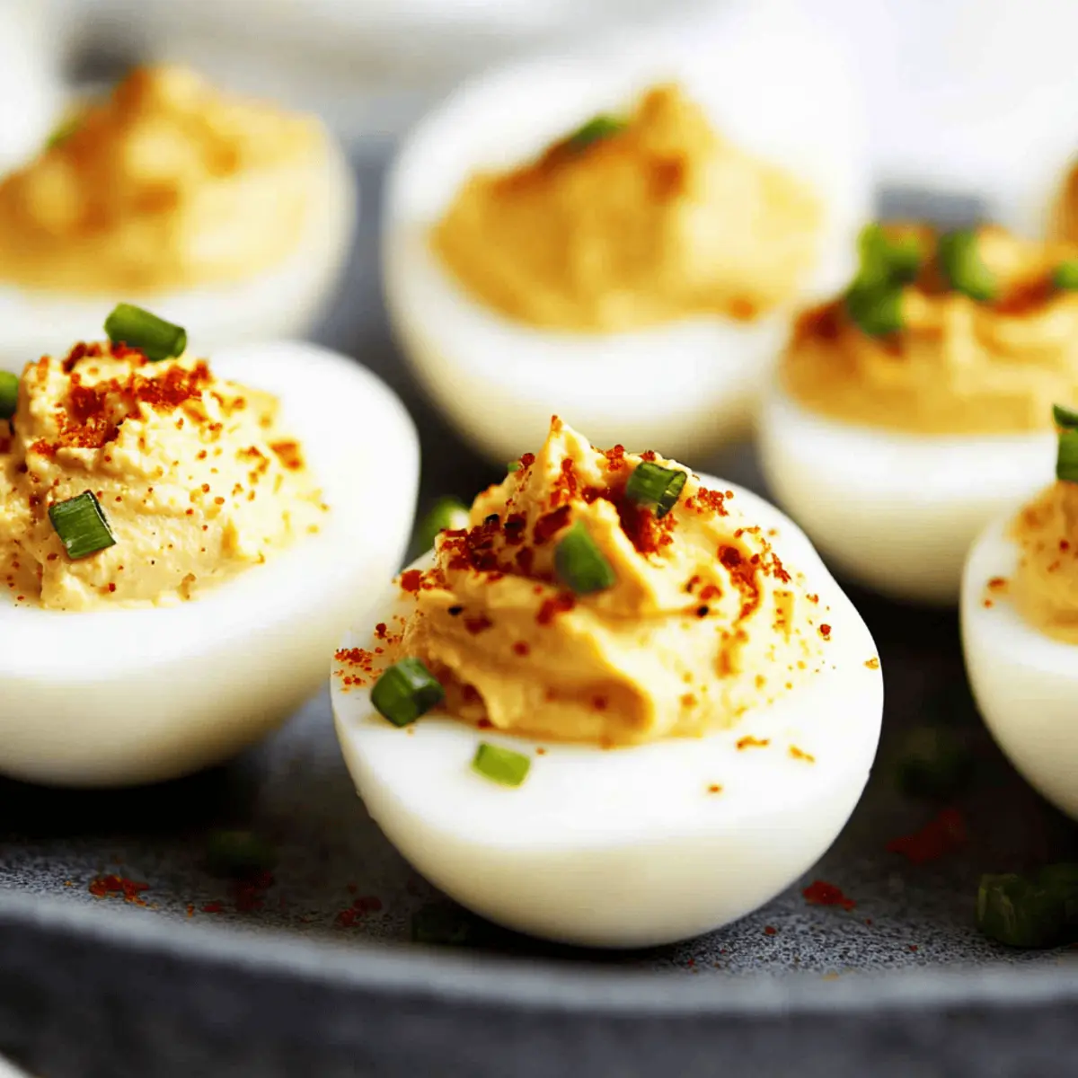 Spicy Chili Garlic Deviled Eggs