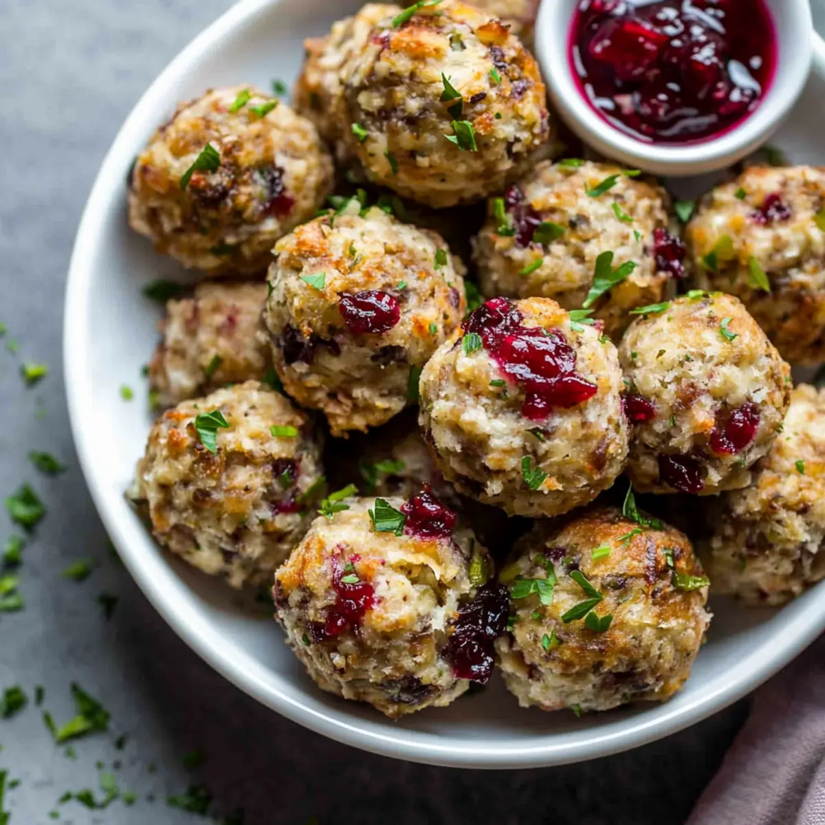Cranberry Turkey Stuffing Balls