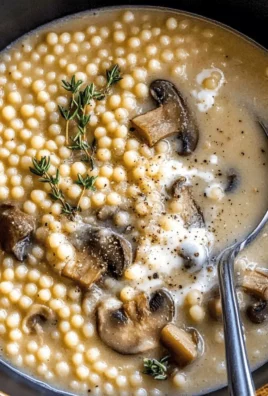 Creamy Mushroom & Pearl Couscous Soup