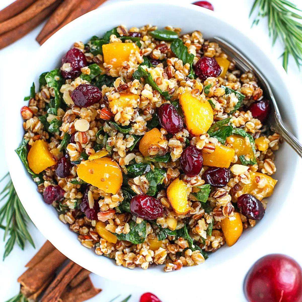 Colorful Autumn Harvest Grain Salad with Cranberries