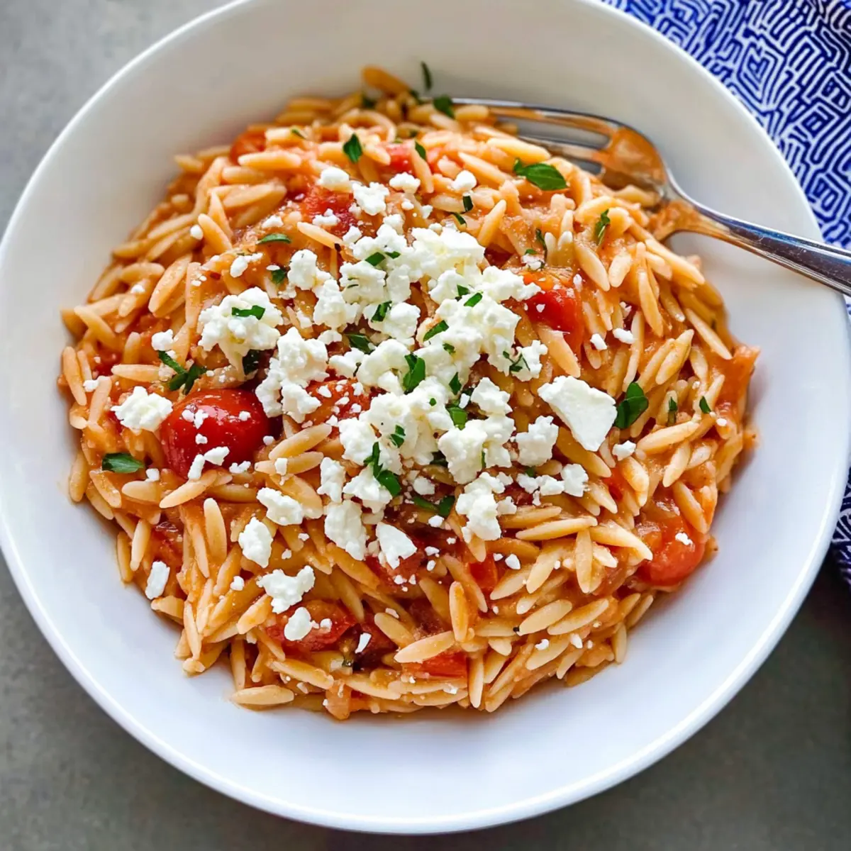 Greek Orzo with Tomatoes, Olives & Feta