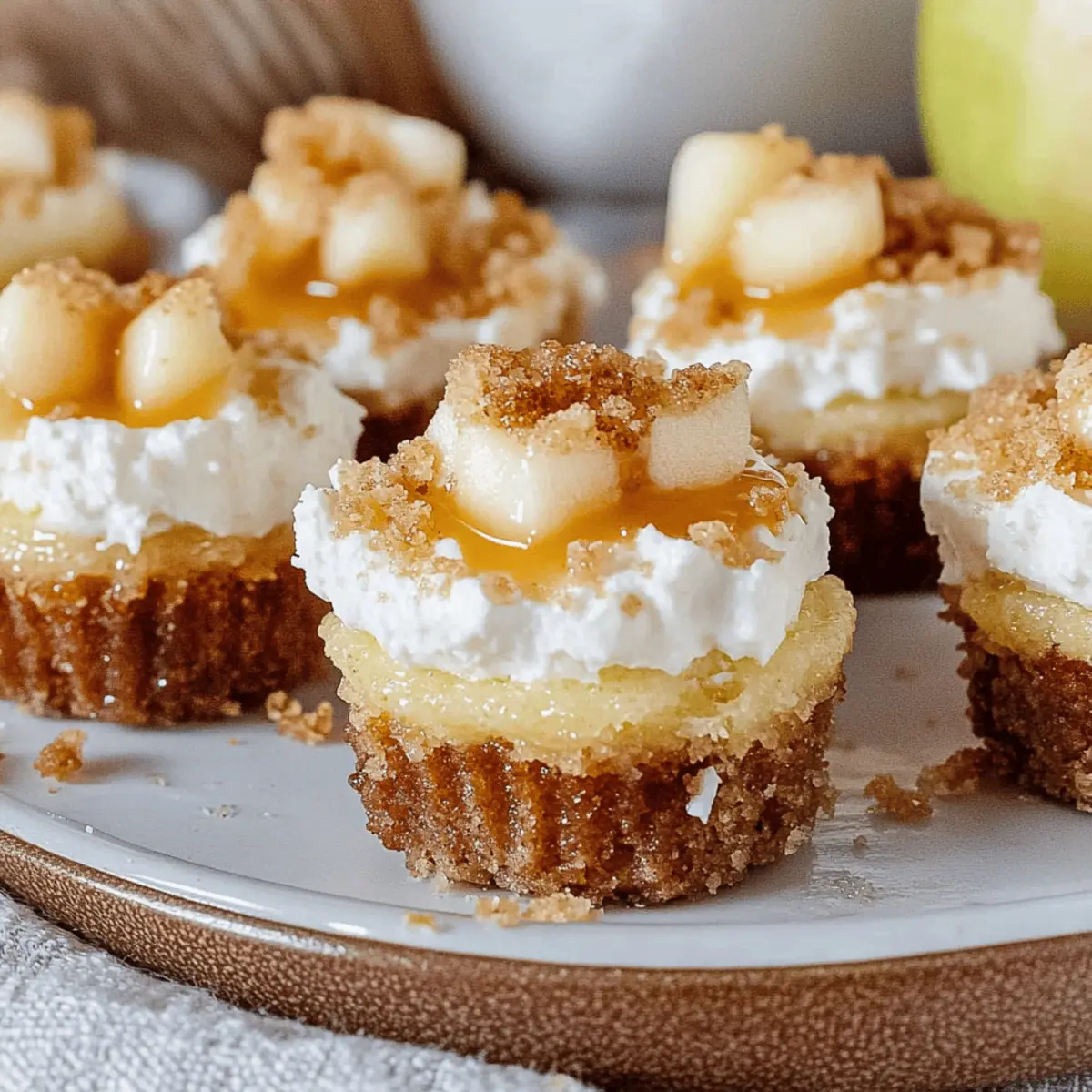 Easy Apple Crisp Mini Cheesecakes