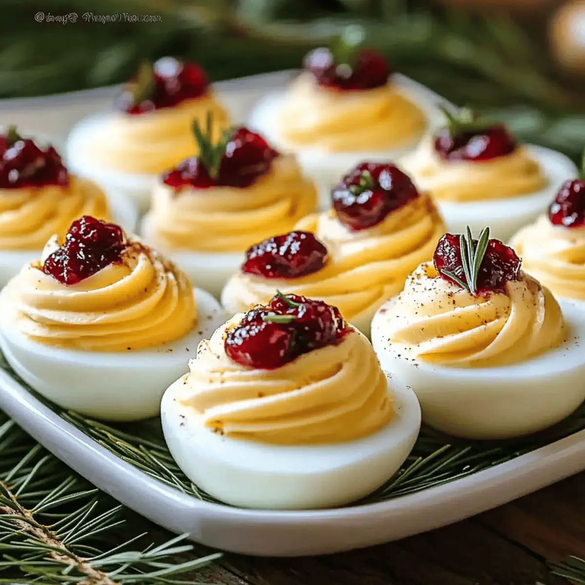 Harvest Cranberry Deviled Eggs