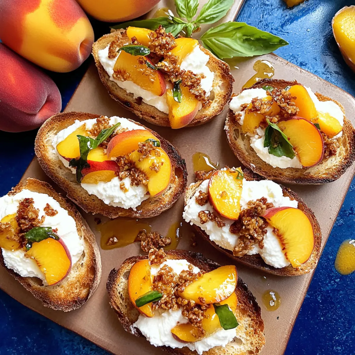 Best Peach Bruschetta With Whipped Ricotta