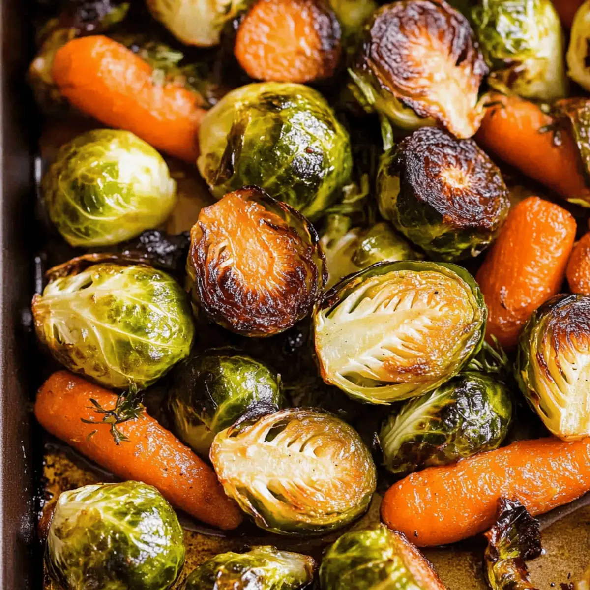 Crispy Roasted Brussels Sprouts and Carrots