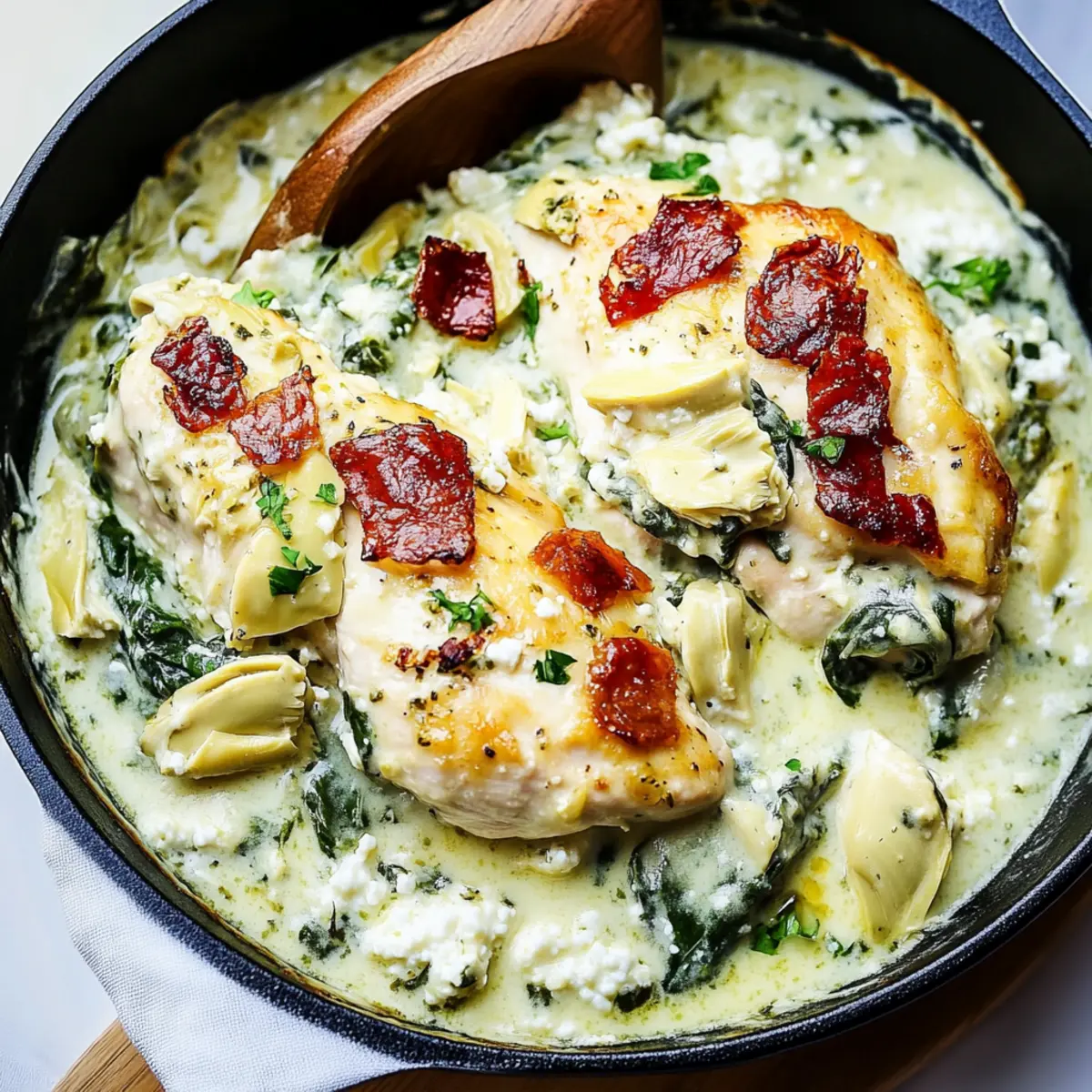 Spinach Artichoke Chicken with Cottage Cheese