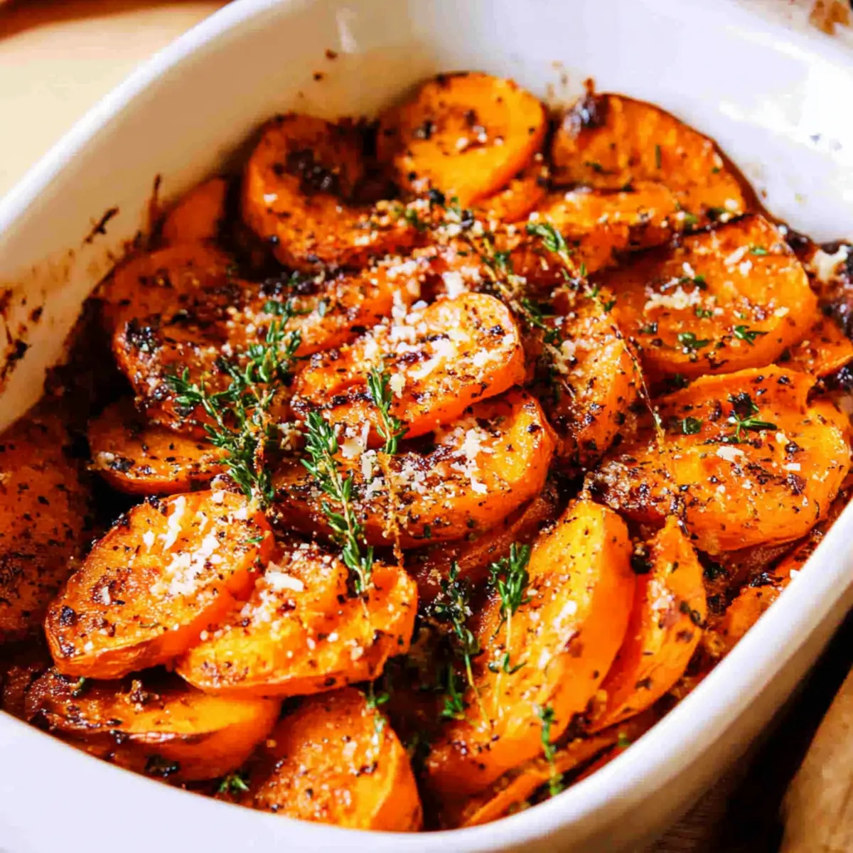 Roasted Sweet Potato with Garlic and Parmesan