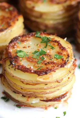 Roasted Garlic Parmesan Potato Stacks