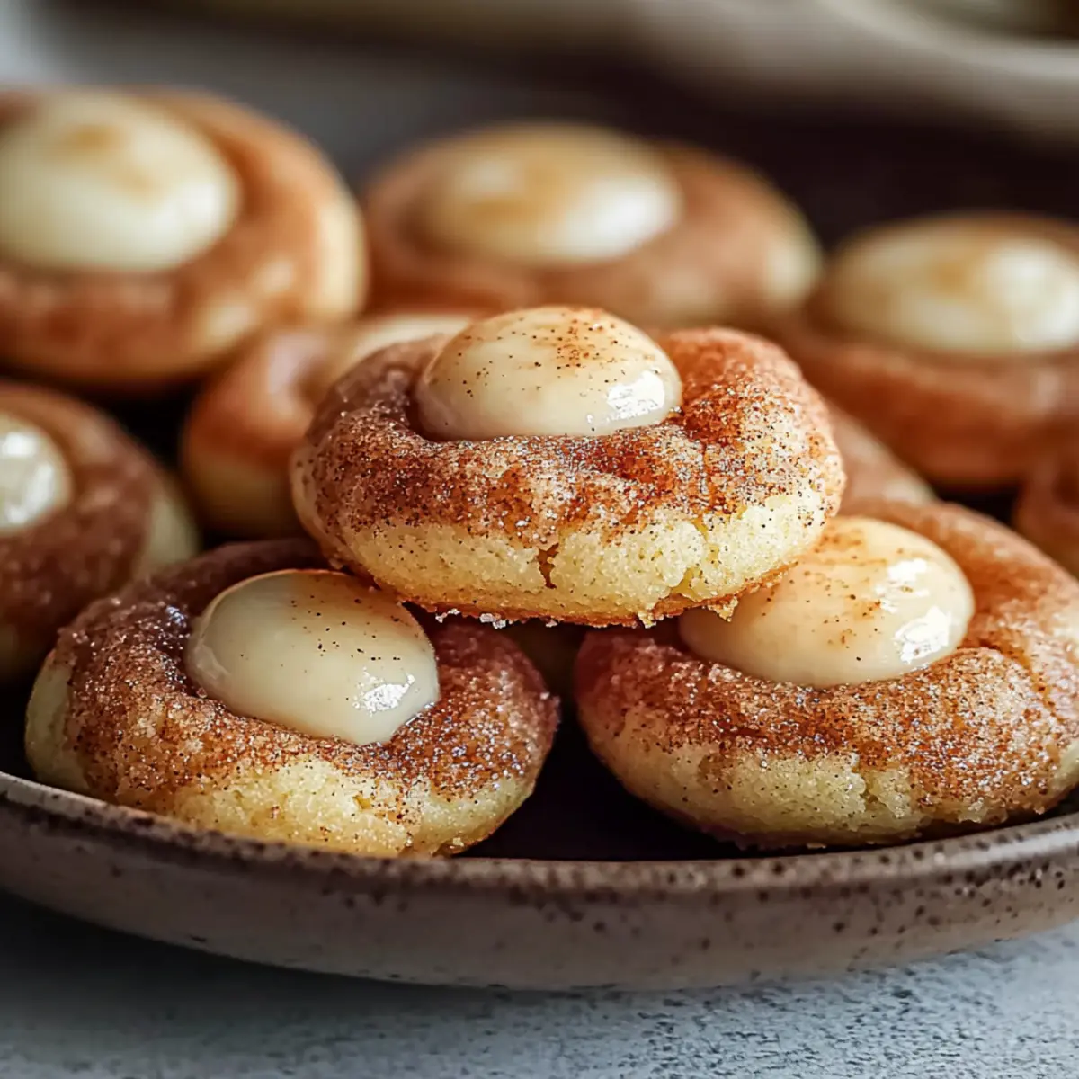 Eggnog Snickerdoodle Thumbprint Cookies