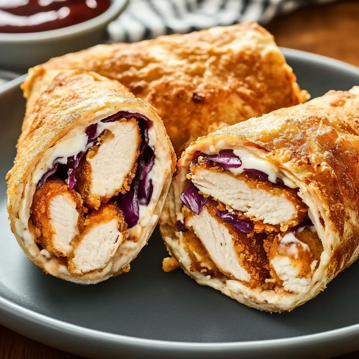 Crunchy Crispy Air Fryer Chicken & Mozzarella Wraps
